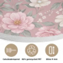 Pioenrozen - Vingerhoedskruid - Pink Akoestische PET Vilt - Rond klein -closeup_NL