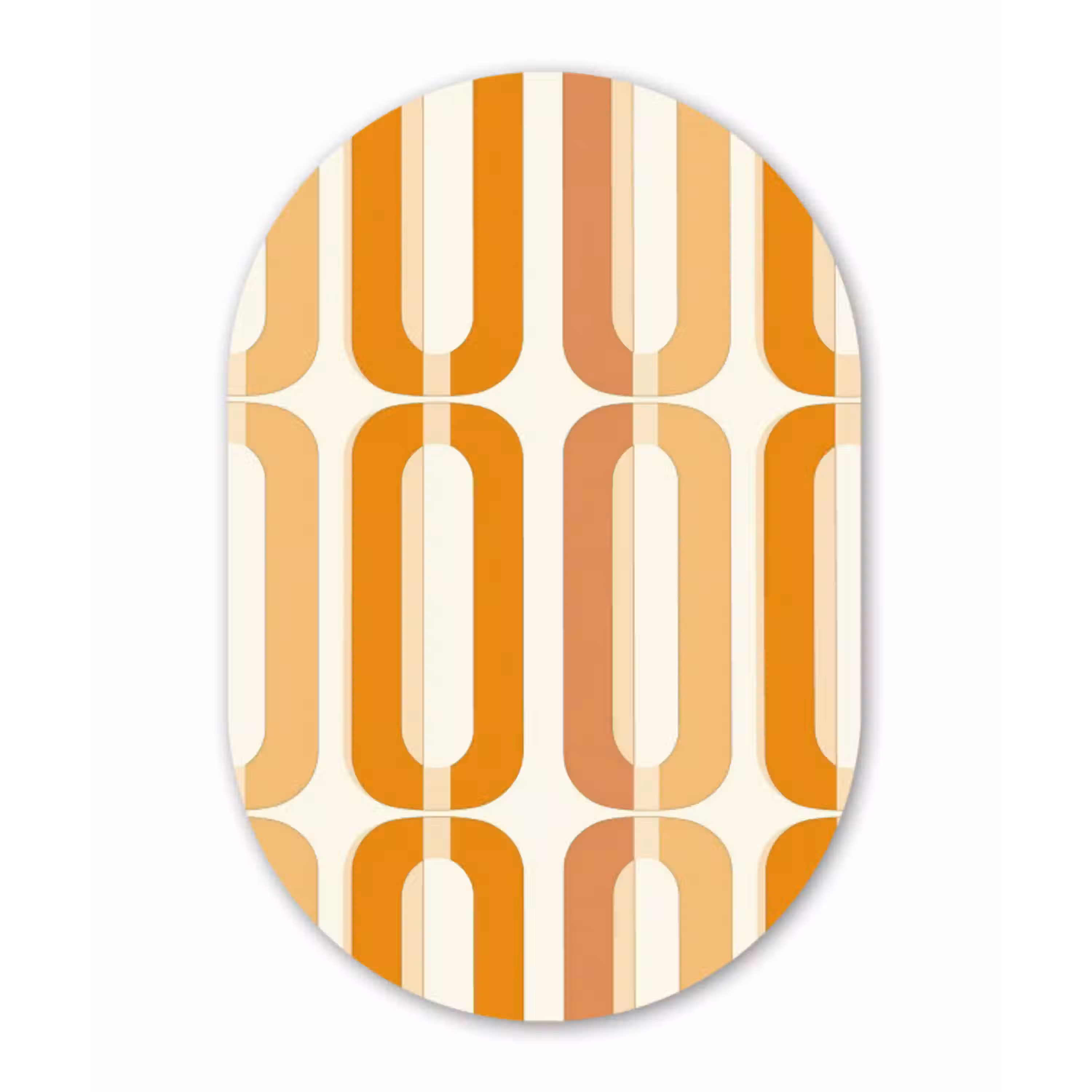 U-vorm - Retro - Oranje Wandcirkel Ovaal Aluminium middel 839 -3d