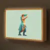 Cartoon - Dino - Oranje - Stekels Light Box met batterij (Wandlamp kind) middel -z3d_website