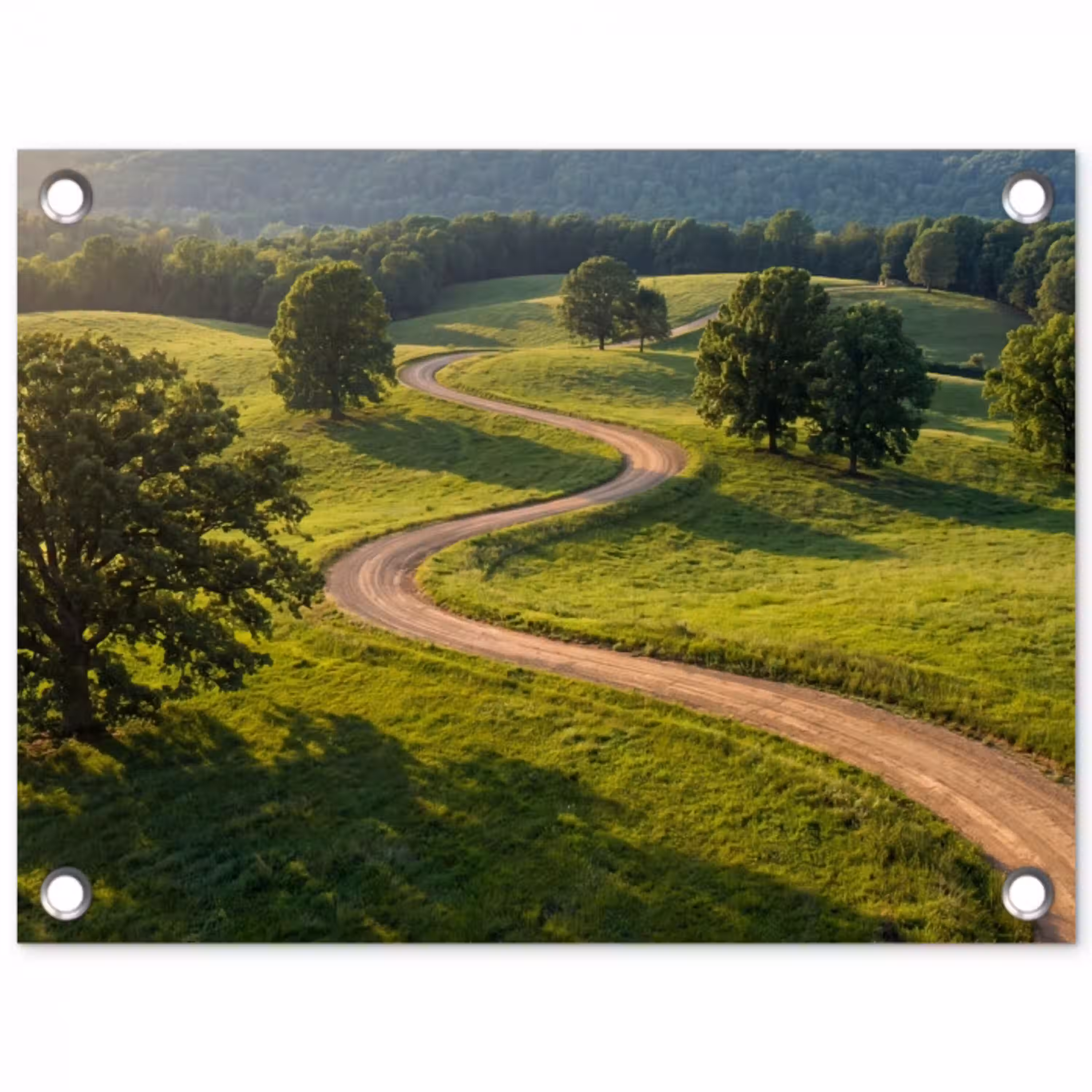 Weg - Weide - Natuur - Groen tuinposter los doek klein -3d