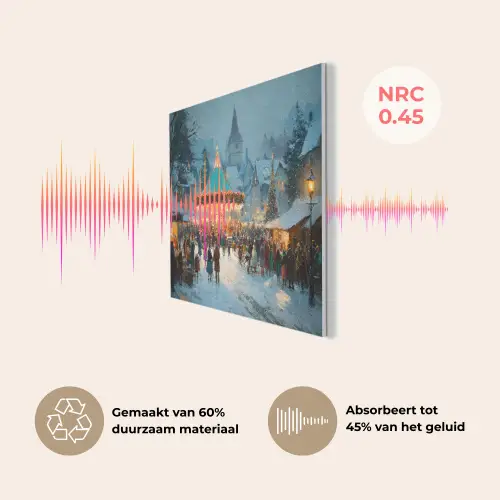 Winterkermis - Dorp - Kleurrijk PET vilt klein -USP_NL