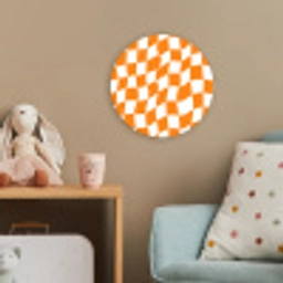 Golvend - Patroon - Oranje Wandcirkel kunststof plaat 5mm dik klein 188 -tsfeer1_kind