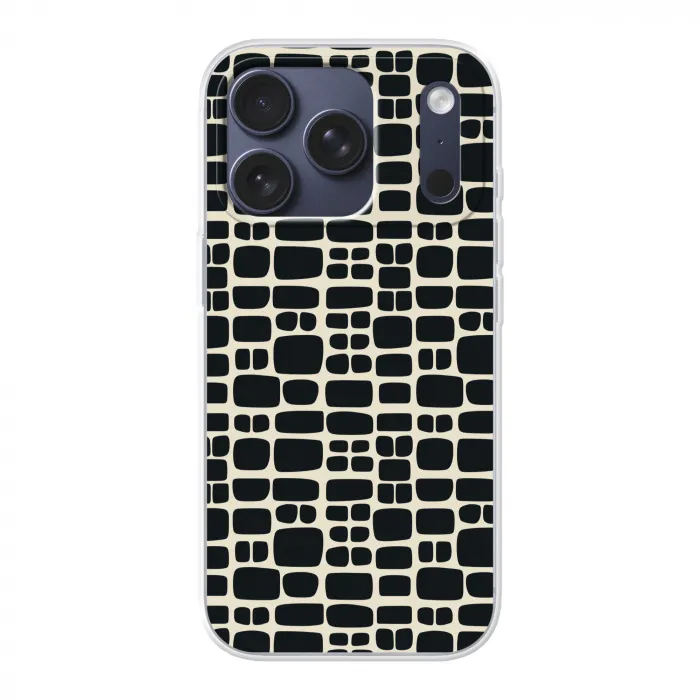 Modern - Organisch - Zwart Telefoonhoesje iPhone 17 Pro klein 878 -3d