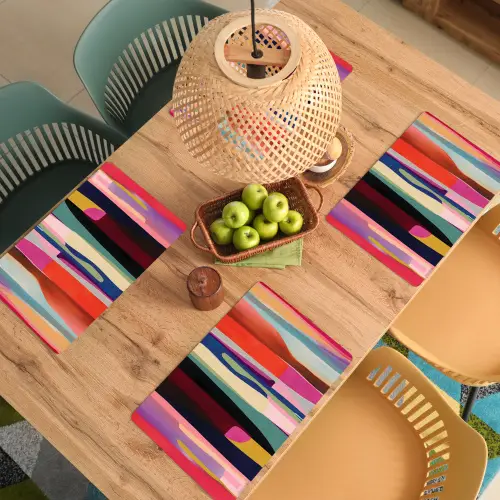 Kleurbanen - Verticaal - Kleurrijk Placemat vinyl groot -zzsfeer5_Kitchenyeah-website