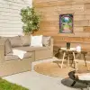 Doorkijk - Poort - Bloemen - Tuin tuinposter los doek klein -sfeer4
