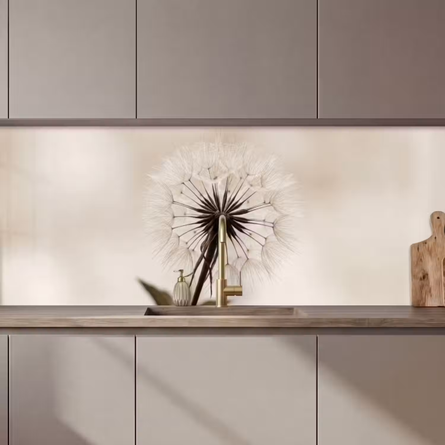 Küchenrückwand - Pusteblume - Minimalistisch - Weiß