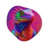 Kameleon - Dieren - Neon - Kleur Wandcirkel Organisch Plexiglas middel -3d