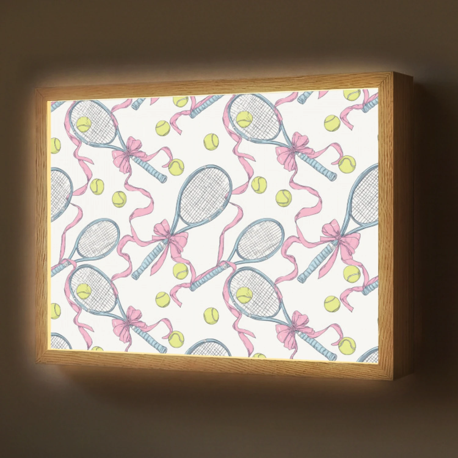 Tennis - Strikken - Kleurrijk Light Box met batterij (Wandlamp) middel 907 -z3d_website