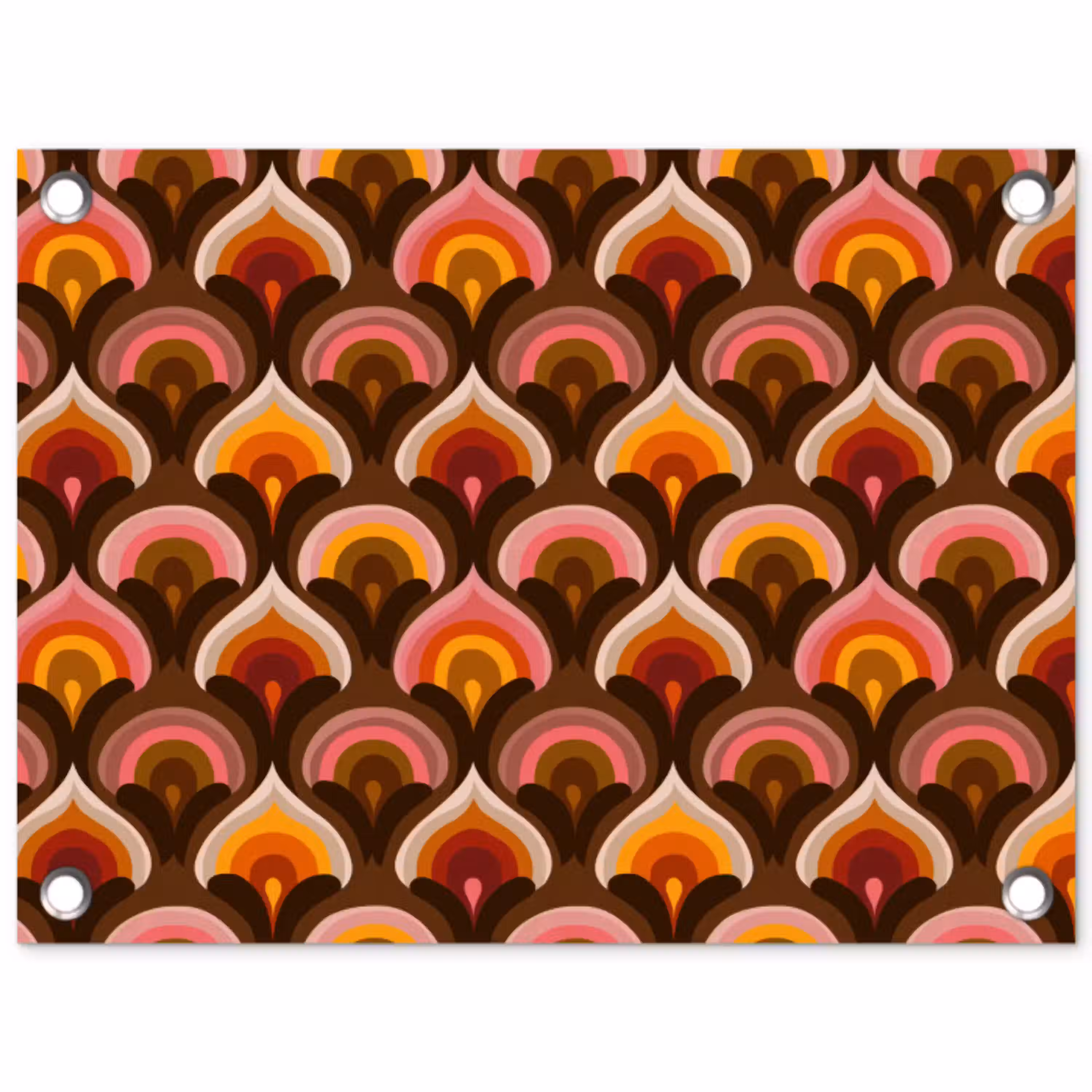Patroon - Retro - Kleurrijk tuinposter los doek klein 239 -3d