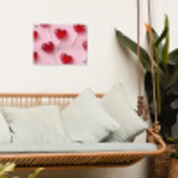 Lollies - Hartjes - Roze tuinposter los doek klein -sfeer7