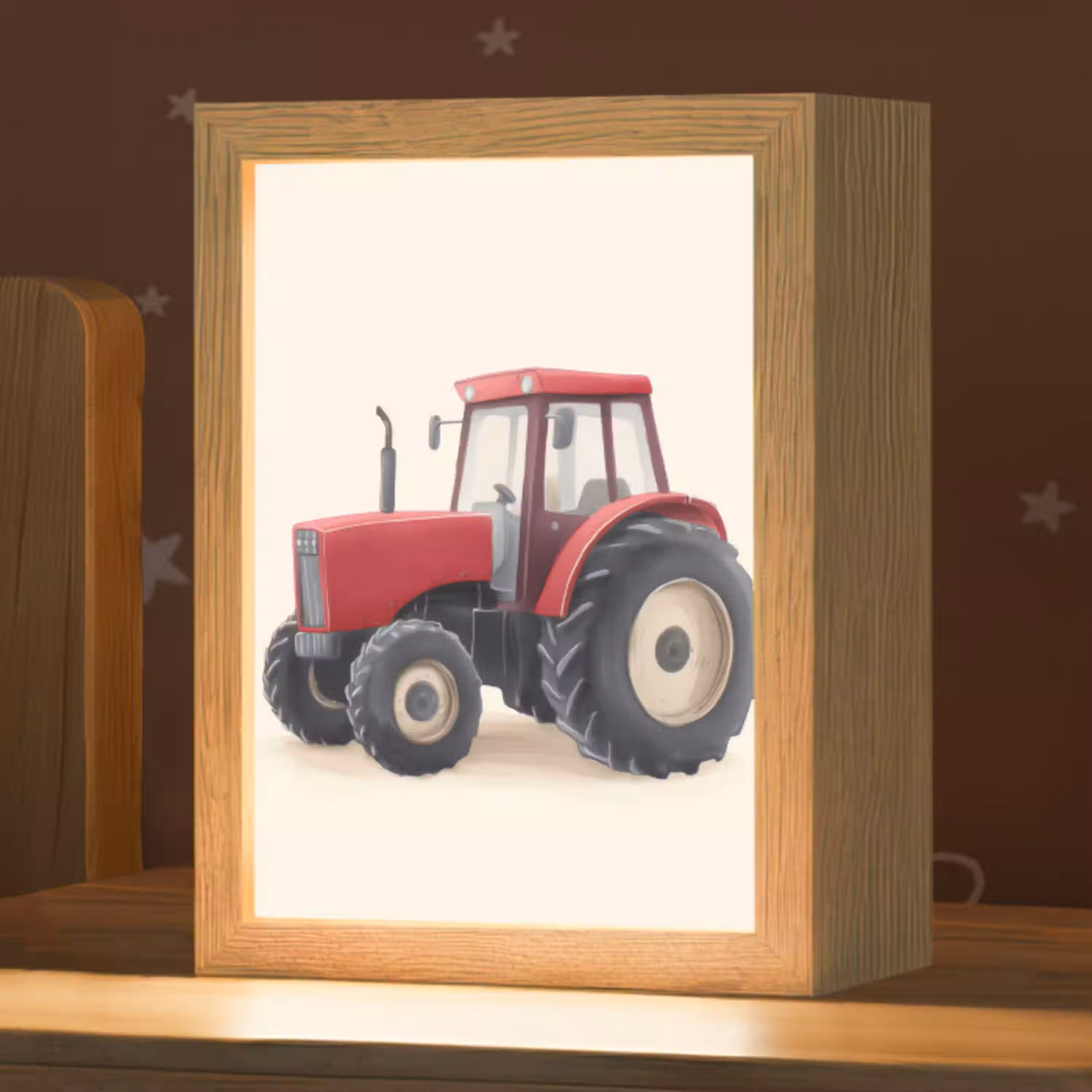 Trekker - Minimalistisch - Illustratie - Rood Light Box met kabel (Kinderlampje) klein -zzz_3d_website