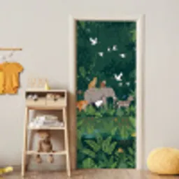 Tropisch - Jungle -  Groen deurposter klein -sfeer4