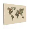 Wereldkaart - Kruiden - Kleurrijk Tuinposter op houten frame 2 cm dik klein -3d