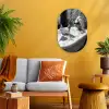 Relaxt - Bad - Zwart - Wit Wandcirkel Ovaal Forex klein -sfeer4