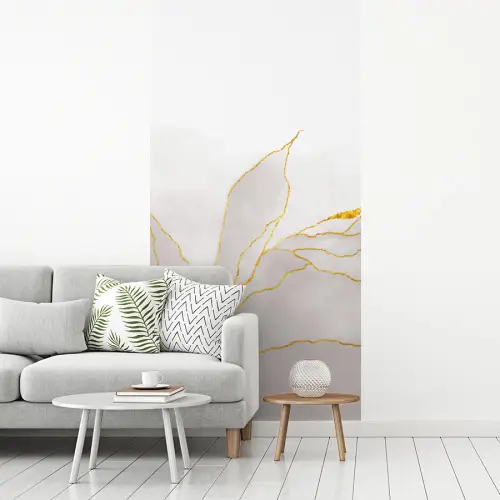 Marmerlook - Grijs - Goud - Chic - Marmer fotobehang vinyl groot -woonkamer