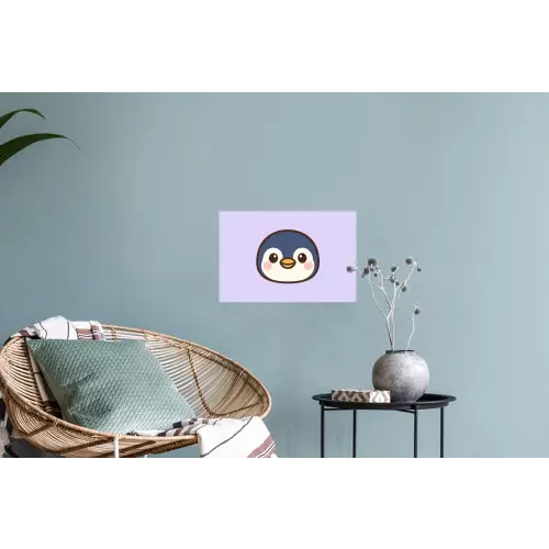 Pinguïn - Paars - Schattig Muursticker klein -plant