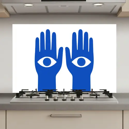 Handen - Twee - Ogen - Blauw keuken achterwand spatscherm klein -3d_website