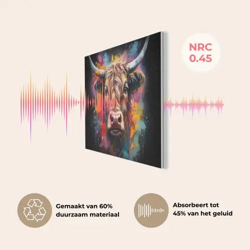 Graffiti - Schotse hooglander - Zwart - Koe PET vilt klein -USP_NL