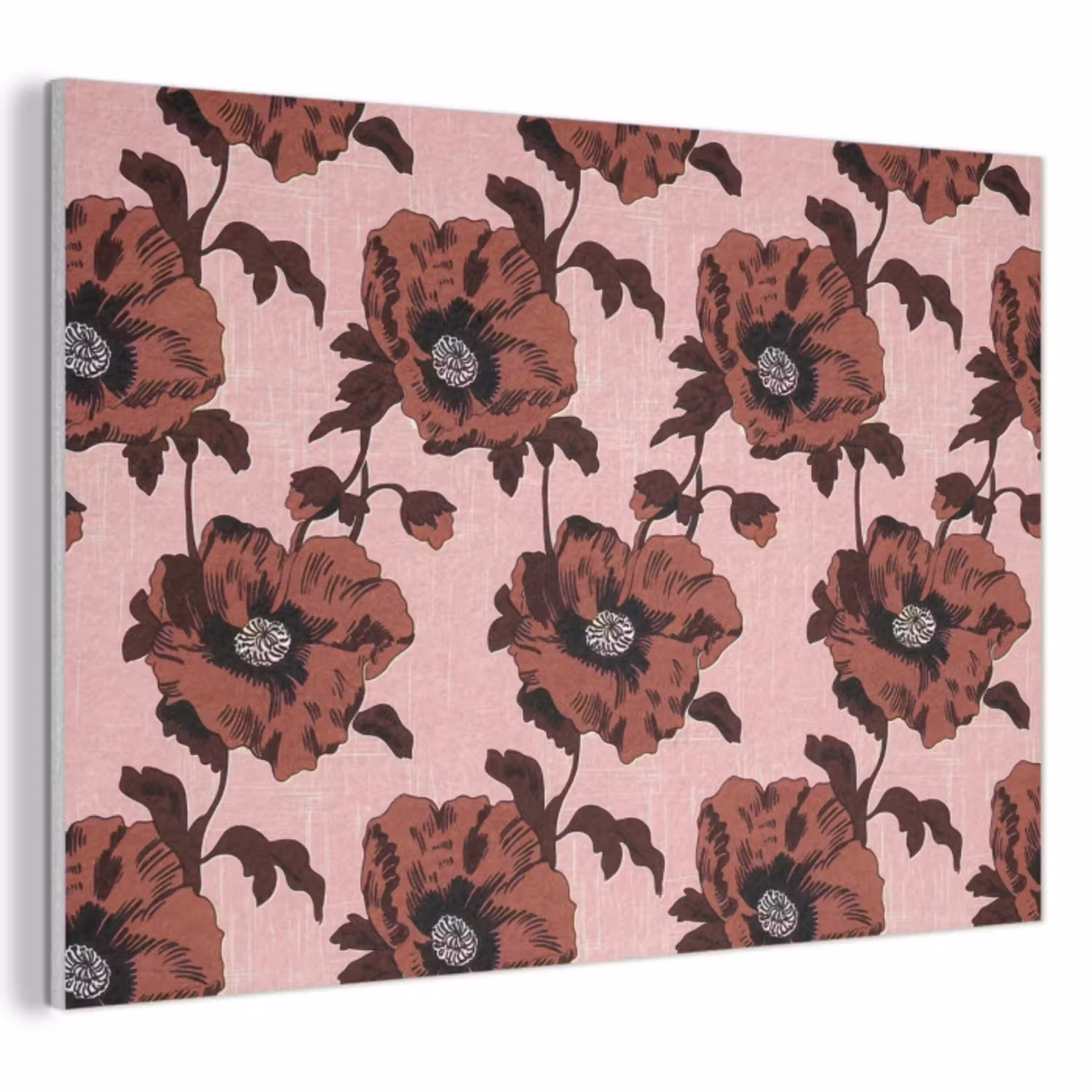 Bloemen - Retro - Rood PET vilt klein 837 -3d