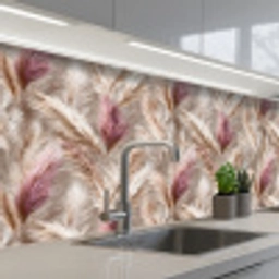 Pampasgras - Pluizig - Kleurrijk keuken achterwand 2 middel 871 -3d_schuin