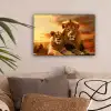 Leeuwen - Zonsondergang - Afrika - Savanne - Dieren canvas 2cm klein -sfeer1