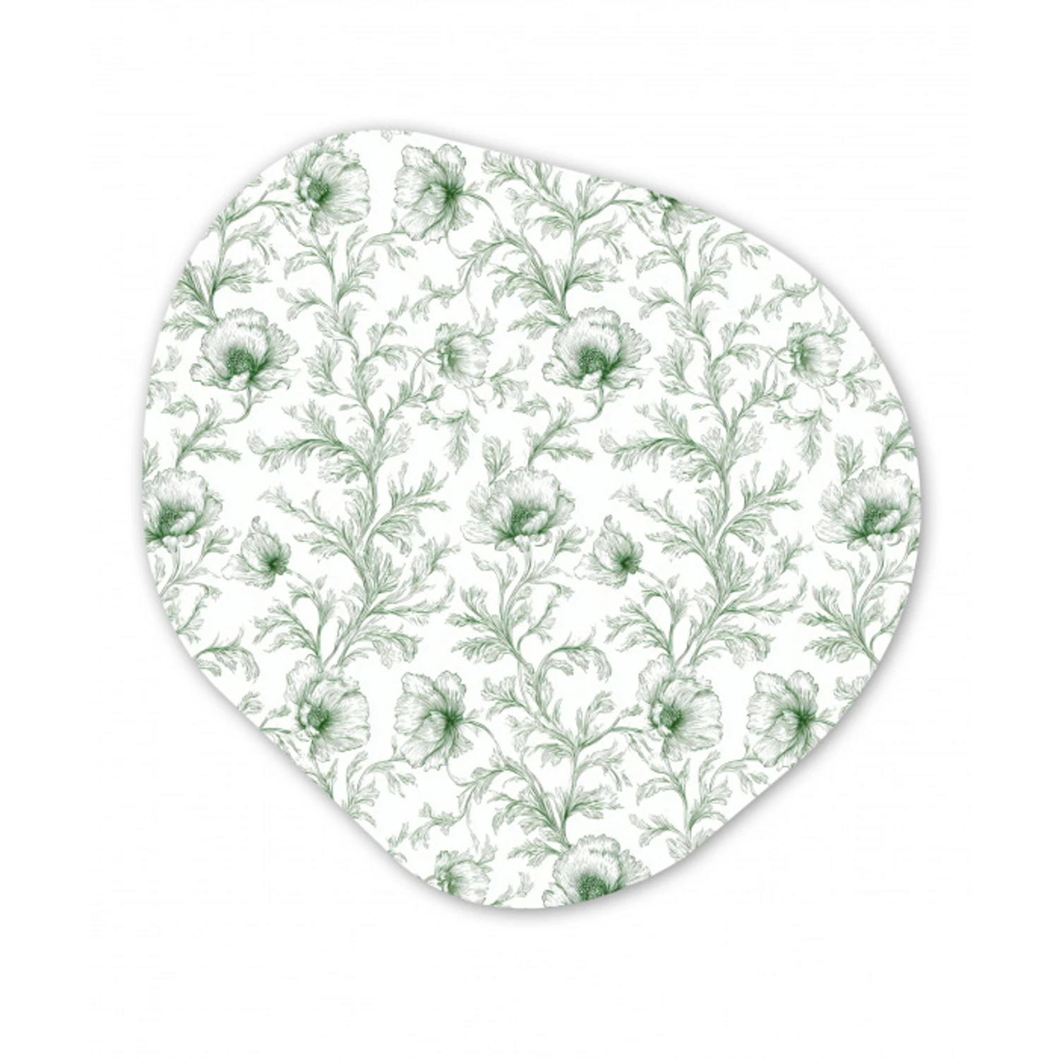 Bloemen - Getekend - Groen Wandcirkel Organisch Forex 3mm klein 629 -3d