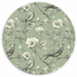 Klassiek - Botanisch - Groen Wandcirkel kunststof plaat 5mm dik klein 188 -3d