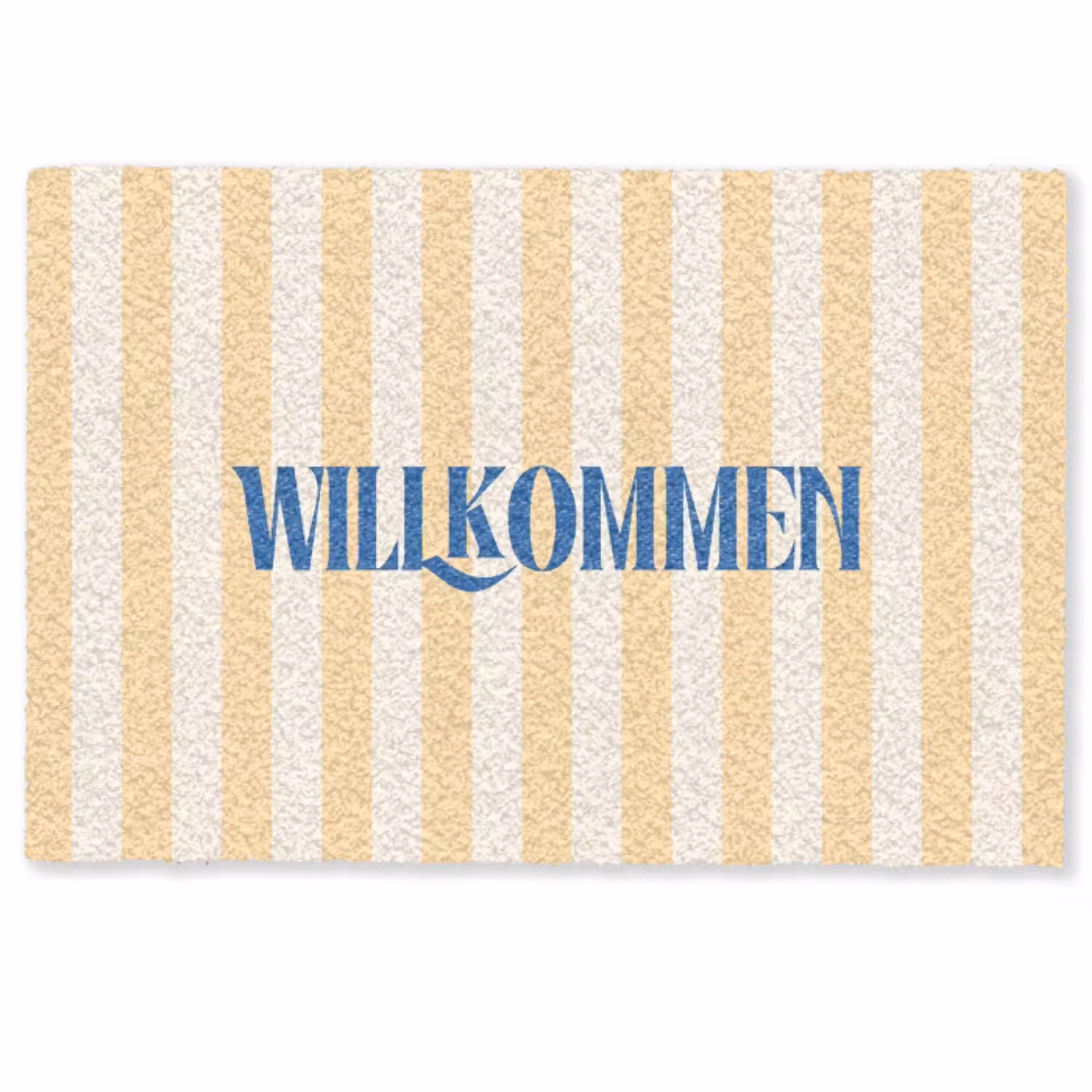 Blauw - Geel - Strepen - Willkommen Deurmat klein -zkaufland3d