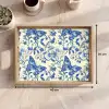 Vlinders - Bloemen - Blauw - Botanisch Dienblad Rechthoek middel 911 -USP_Formaat
