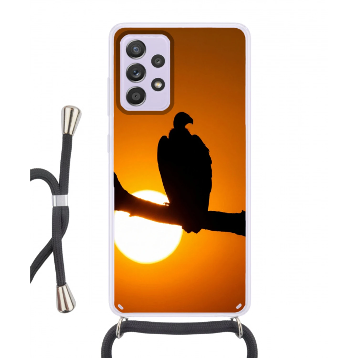 Gier - Tak - Zon - Oranje Hoesje Samsung Galaxy A52 5G met koord klein -3d