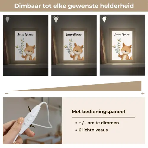Vos - Dier - Bosdieren Light Box met kabel (Kinderlampje) klein -USP_dimbaarNL