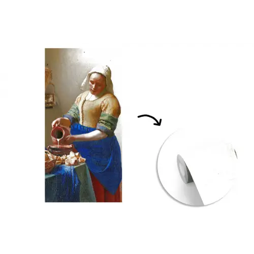 Het melkmeisje - Schilderij van Johannes Vermeer fotobehang vinyl groot -3d