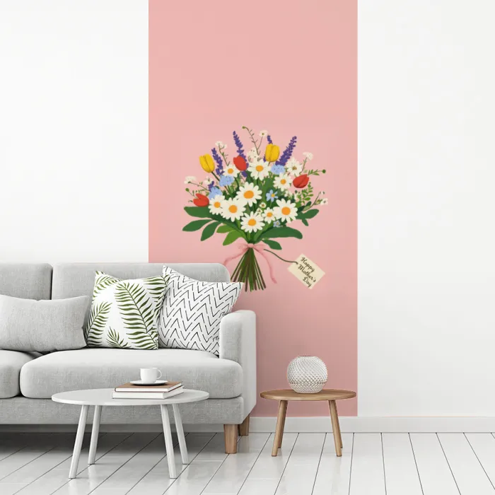 Bloemen - Lint - Kaartje fotobehang vinyl groot -woonkamer