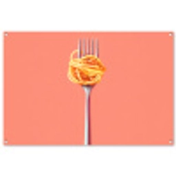 Vork - Spaghetti - Artistiek - Roze tuinposter los doek groot -3d