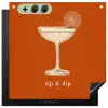 Cocktail - Oranje - Zomer - Quote Inductie beschemer met haakjes middel -3d