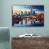 Zonsondergang Frankfurt - Stad - Skyline - Water canvas 2cm klein -sfeer4
