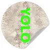YOLO - Groen - Neon - Slangenprnt Wandcirkel behangsticker klein -3d