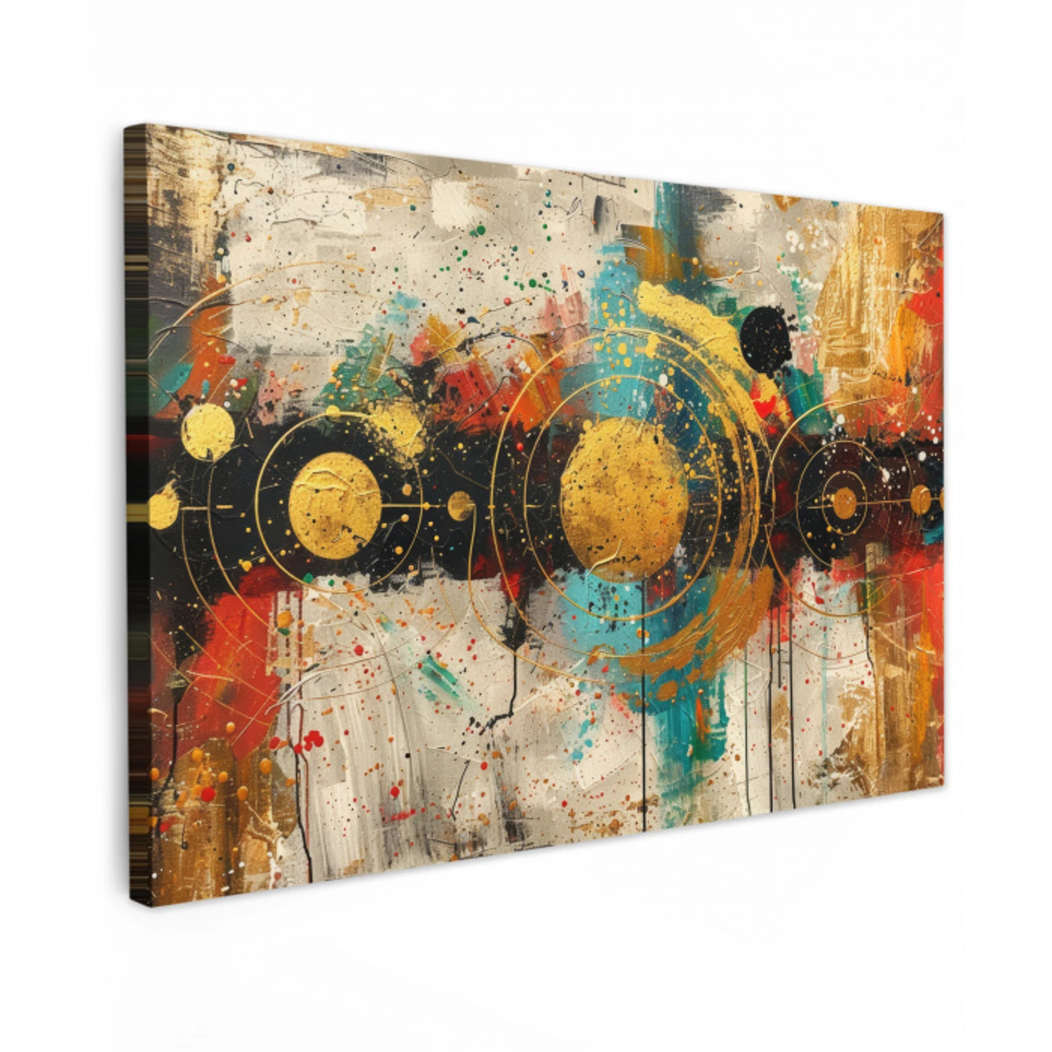 Abstract - Kunst - Goud - Modern canvas 2cm klein -z3d