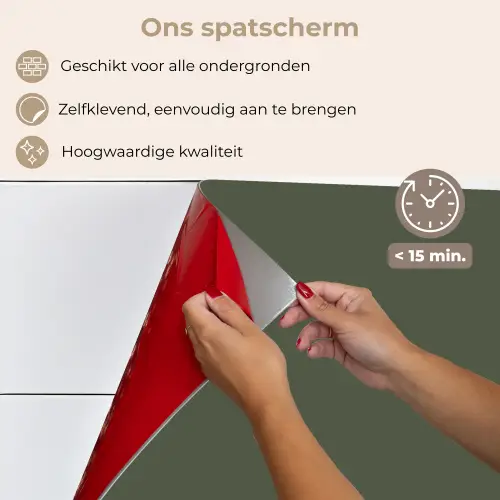 Groen - Effen kleur - Olijfgroen keuken achterwand spatscherm klein 900 -spatscherm_NL