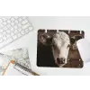 Kalf - Oormerk - Houten stal muismat rubber klein -witbureau