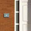 Effen blauwgrijs - Traditioneel Naambord Rechthoek middel -sfeer3-rechthoek-S