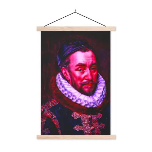 Willem van Oranje - Adriaen Thomasz - Oude meesters textielposter latten blank klein -3d