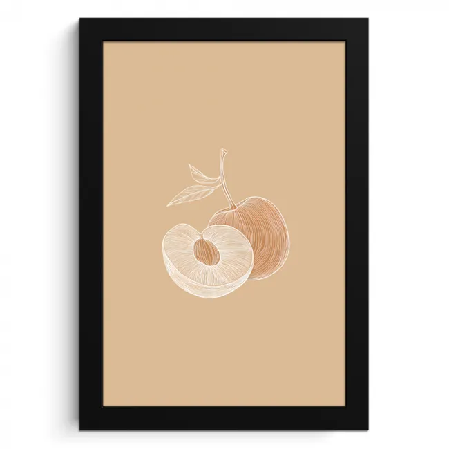 Perzik - Lijntekening - Pit - Beige KitchenYeah - Keuken - Fotolijst klein -3d