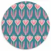 Blauw - Retro - Patroon - Hartjes Wandcirkel plexiglas klein 852 -3d