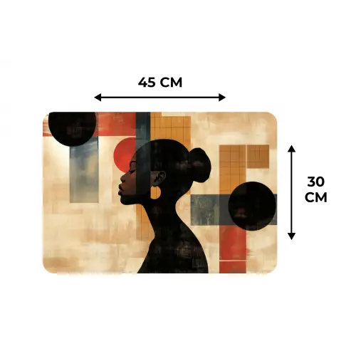 Zijaanzicht - Vrouw - Vormen Placemat vinyl groot -specs
