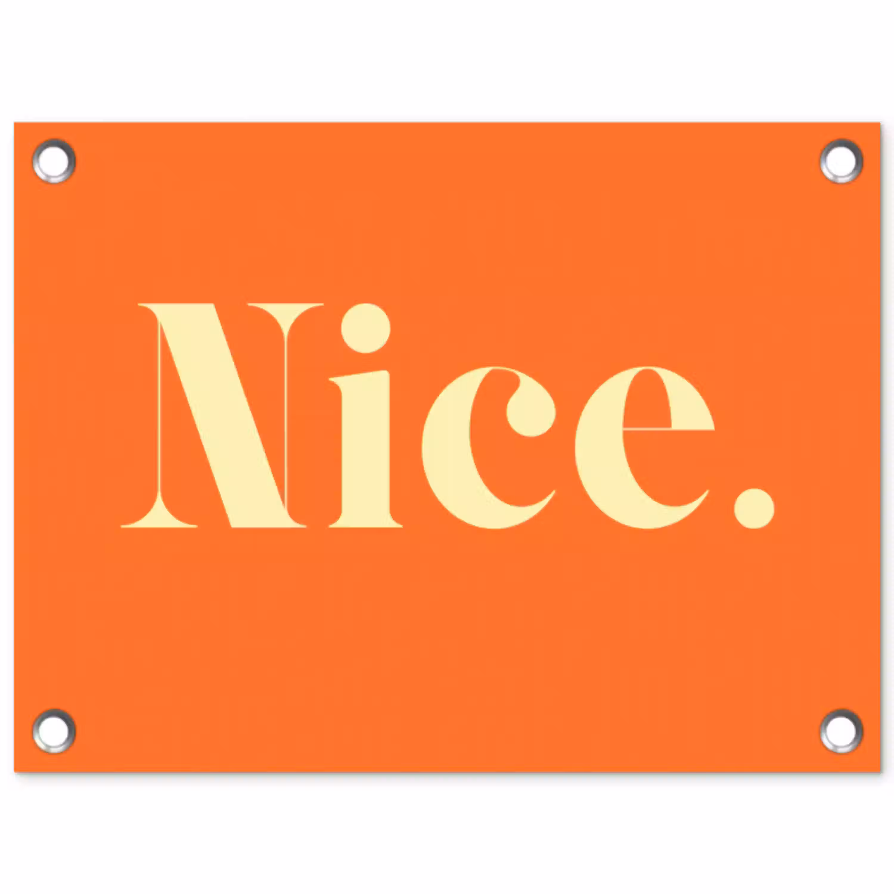 Oranje - Gebroken wit - Nice tuinposter los doek klein -3d