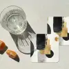 Goud - Rechthoeken - Cirkels - Abstract onderzetter kurk middel -sfeer4