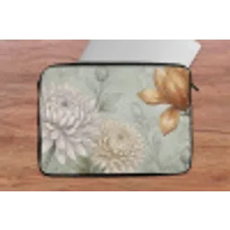 Illustratie - Bloemen - Groen laptophoes neopreen klein -tafel