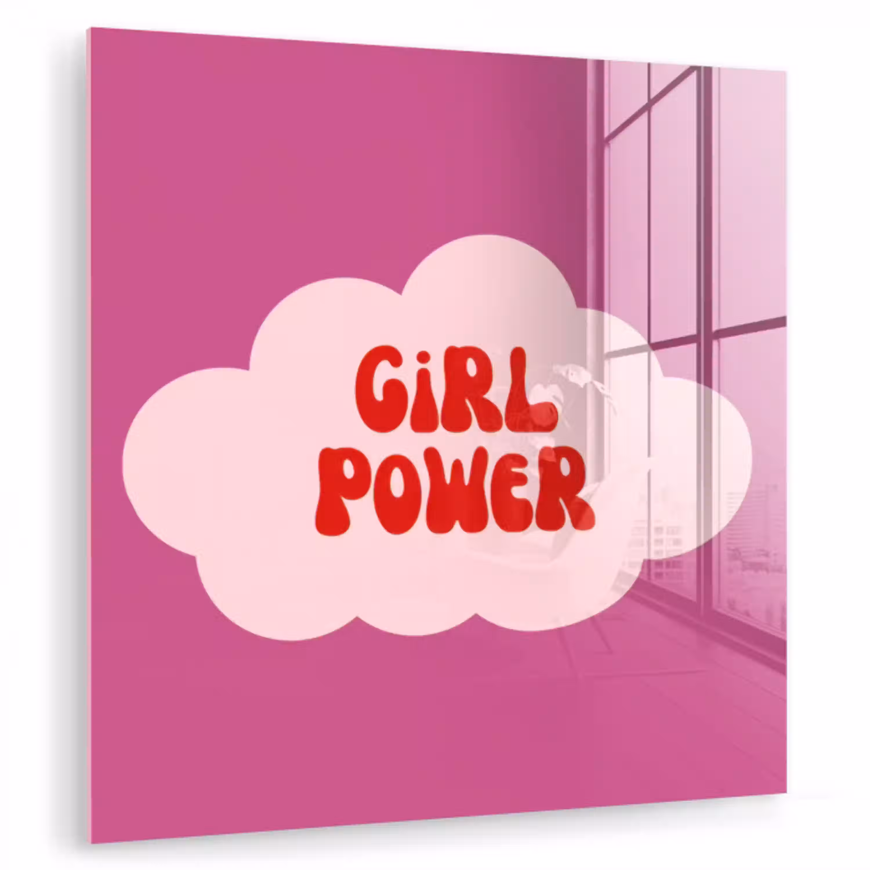 Girl power - Wolk - Roze plexiglas 5mm klein -zzzproduct_nieuw