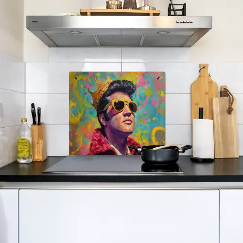Kleurrijk portret - Kroon - Sterren Inductie beschemer met haakjes middel -sfeer2